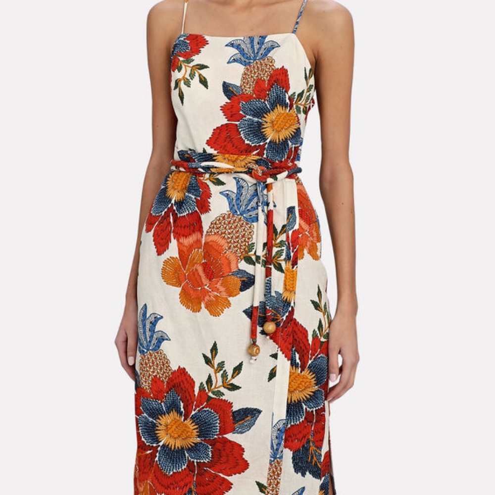 FARM Rio Floral Midi Dress - Red, Blue, Orange - Picture 7 of 10